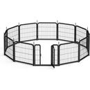 Dog Playpen Outdoor, 12 Panel Dog Fence 24" Pet Pen for Small Dogs Pet Exercise Pen for Puppy/Rabbit/Small Animals Portable Playpen for RV Camping Garden Yard, Indoor. Black, 22.2" W x 23.6" H.