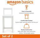 White Wooden Bar Stool With Backrest, Counter Height