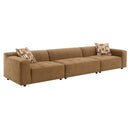 Zoey - Modular - LF Arm Chair With Pillow - Chocolate Suede