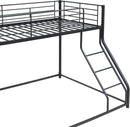 Heavy Duty Twin Over Queen Metal Bunk Bed In Black