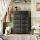 Fabric Dresser 5 Drawer Tall Storage Charcoal Black