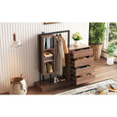 Wardrobe with 4 Drawers and 3 Shelves,Espresso