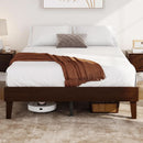 Queen Platform Bed Frame Dark Walnut Underbed Storage