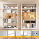 5-Tier White Metal Bookshelf With Adjustable Shelves