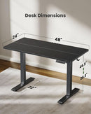 Electric Adjustable Standing Desk 48x24 With Memory Presets