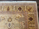 Pakistani Carpet 9x12, Finely Hand Knotted 270 KPSI, Cream, Allover Pattern