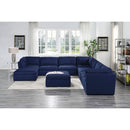 Crosby - Modular Armless Chair - Blue Fabric