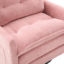 UNITED WE WIN Swivel Barrel Chair - Mid Century Modern Chair, Thick Padded Arm Chair with Solid Metal Base, Comfortable Single Sofa Chair, Swivel Accent Chair for Living Room Bedroom