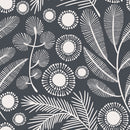 Voguish Grey Floral Wallpaper Fashionable