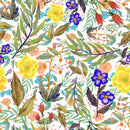 Yellow and Blue Flowers Wallpaper