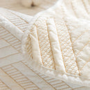 Quilted Geometric Cotton Sofa Cover, Non-Slip & Thick Padded Furniture Covers