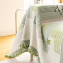 Geometric Chenille Sofa Throw Cover, Breathable Couch Protector with Tassel Fringe