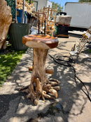 Teak Root Round Seat Barstool XL