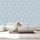 Stylish Blue Leaves Wallpaper Vogue