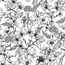 Modish Black and White Floral Wallpaper Smart