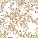 Fashionable Beige Flowers Wallpaper Chic