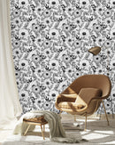 Voguish Black and White Floral Wallpaper Smart
