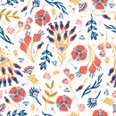 Light Wallpaper with Blue Floral Pattern