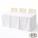 5ft Premium Fitted Tablecloth for 60" x 30" Rectangular Table - Wedding/Banquet/Trade Show - Polyester Cloth Fabric Cover - Off White