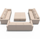 Ainfox 13-Seat Modular Sectional Sofa Sleeper Sofa Flannel Sofa with Storage Seat Beige