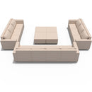 Ainfox 14-Seat Modular Sectional Sofa Sleeper Sofa Flannel Sofa with Storage Seat Beige