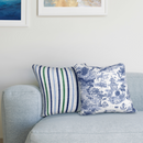 Luxury Toile Cotton Pillow - Summer House Navy