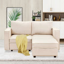 Ainfox L-shaped Storage Module Sofa Loveseat Sofa With Ottoman Beige