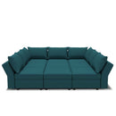 Ainfox 9 Seats + 9 Sides Modular Sectional Sofa Sleeper Sofa Flannel Sofa with Storage Seat