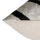 Handmade Velvet Pillow – Silver & Black Chevron, 16x24"