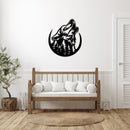 Howling Wolf Metal Wall Art – Wildlife Nature Rustic Cabin Home Decor