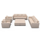 Ainfox 8-Seat and 4-ottoman Modular Sectional Sofa Sleeper Sofa Flannel Sofa with Storage Seat