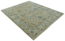 Hand Knotted Beige, Ivory and Gray Traditional Oushak Custom Made Wool Rug