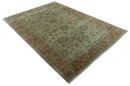 Traditional Turkish Design Beige And Rust 6x9 Hand Knotted Wool Area Rug