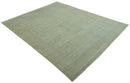 Traditional Turkish Fine Blue And Beige 9.7x12 Hand Knotted Wool Rug