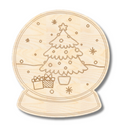 Unfinished Wood Etched Tree Snowglobe Shape | Paint By Line Crafts | up to 30" DIY