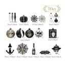 Halloween Christmas Tree Ornaments Set, 70-Piece Black & White Gothic Ornaments