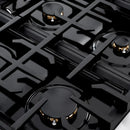 ZLINE 36" Dual Fuel Range, Gas Cooktop, Electric Convection Oven Black Stainless Steel Brass Burners, CDRB-BR-36