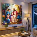 Jesus Praying With Family Faith Wall Art