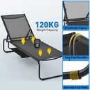 Ainfox Patio Chaise Lounge Chair, 5 Adjustable Positions Outdoor Recliner with Hidden Storage