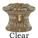 Large Colonial Glass Knob Elegant Pressed Glass with Embossed Flower Clear & Opal White Colors