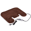 Therapeutic Heated Shoulder Neck Wrap Heating Pad w/ Magnetic Clasp - Brown