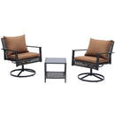 Ainfox 3PCS Patio Sofa With 2 Metal Swivel Chair And Coffee Table For Indoor Outdoor