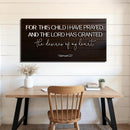 1 Samuel 1:27 - For This Child I Have Prayed Sign V