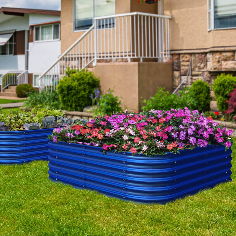 17" Tall, 12-in-1 Olle Garden Raised Beds, in Cobalt Blue