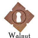Diamond Shaped Wooden Keyhole Cover - Oak or Walnut - 1-3/4" x 1-3/4"