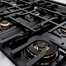 ZLINE 48" Dual Fuel Range, Gas Cooktop, Electric Convection Oven Stainless Steel, Matte Black CDRZ-48-MB