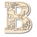 Unfinished Wood Layered Themed Letters | Ocean | A-Z | 2 Piece | up to 24"