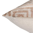 Handmade Velvet Pillow – Beige Labyrinth Pattern, 16x24"