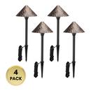 ALP49 4-Pack 3W 3000K Warm White Integrated LED Low Voltage Cast Aluminum Landscape Pathway Lights Package, Driveway Walkway Light