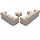 Ainfox 9-Seat Modular Sectional Sofa Sleeper Sofa Flannel Sofa with Storage Seat Beige
